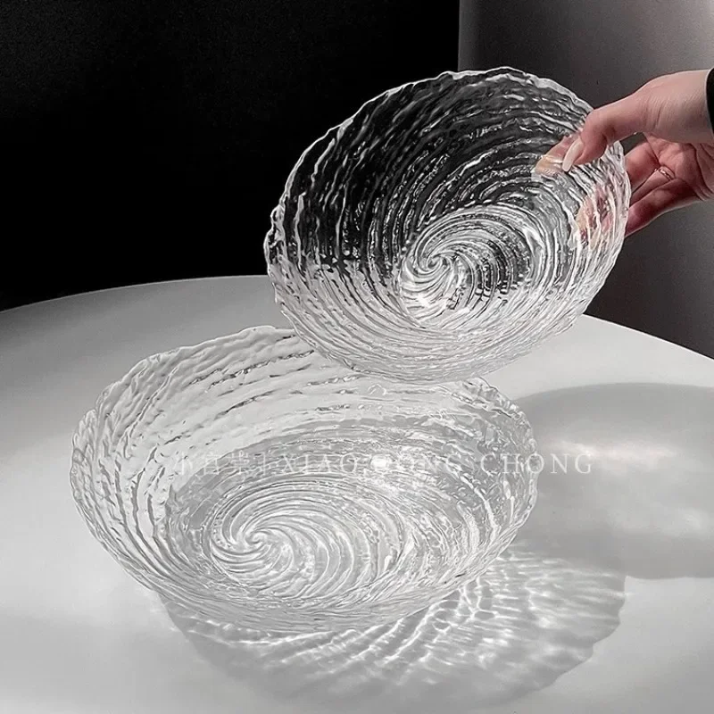Unregelmäßige Eis Gemusterte Glas Schüssel Obst Platte Hause Wohnzimmer Snacks Zucker Wasser Dessert Schüssel Gemüse Salat Schüsseln