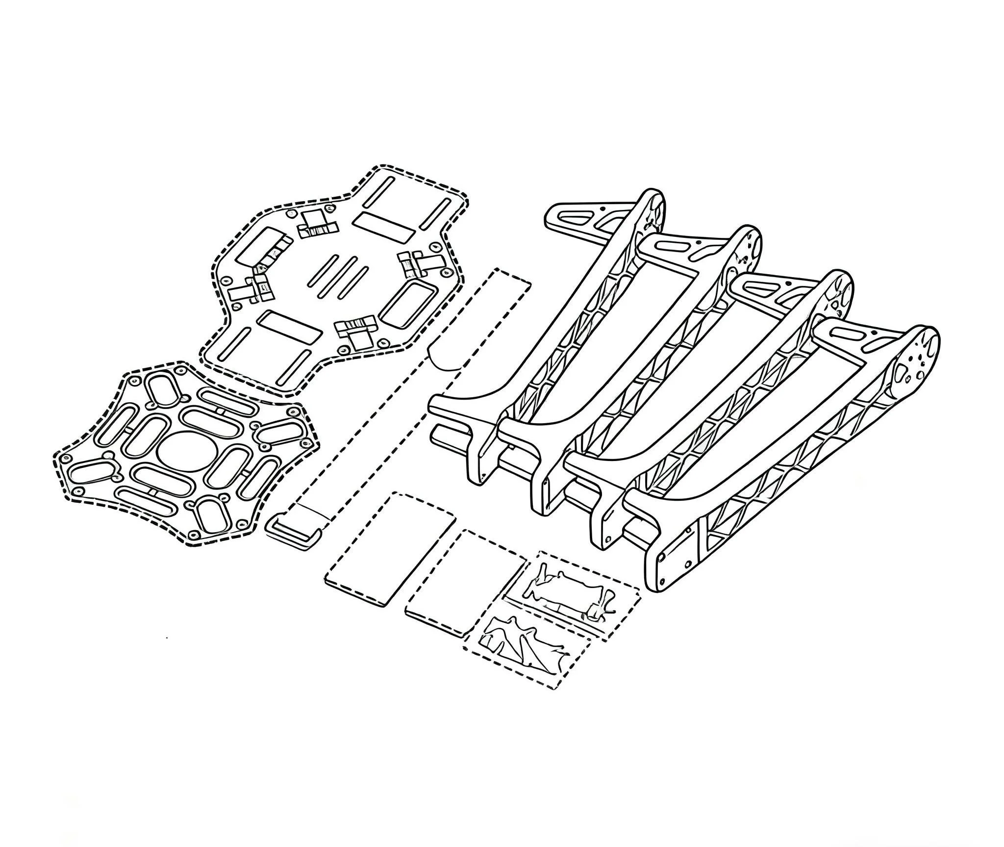 Drone F450 avec caméra, KIT de roue de flamme, cadre 450 pour RC MK MWC 4 axes RC Multicopter Quadcopter Heli multi-rotor avec train terrestre
