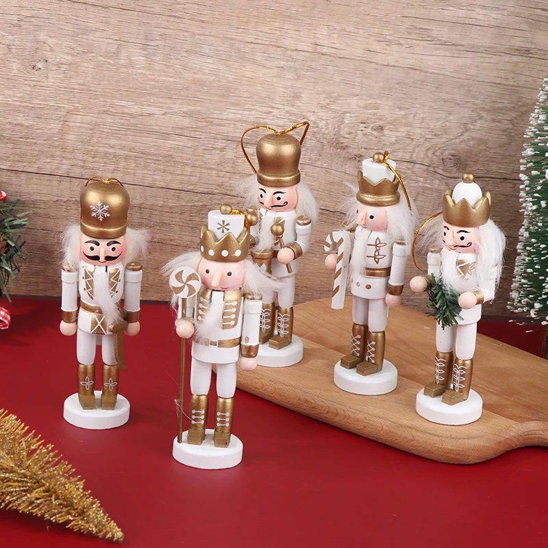 1Pc 12CM Nutcracker Puppet Soldier Pendant Christmas  Decoration Mini Cartoons Soldiers Doll Desktop Ornament Home Decor