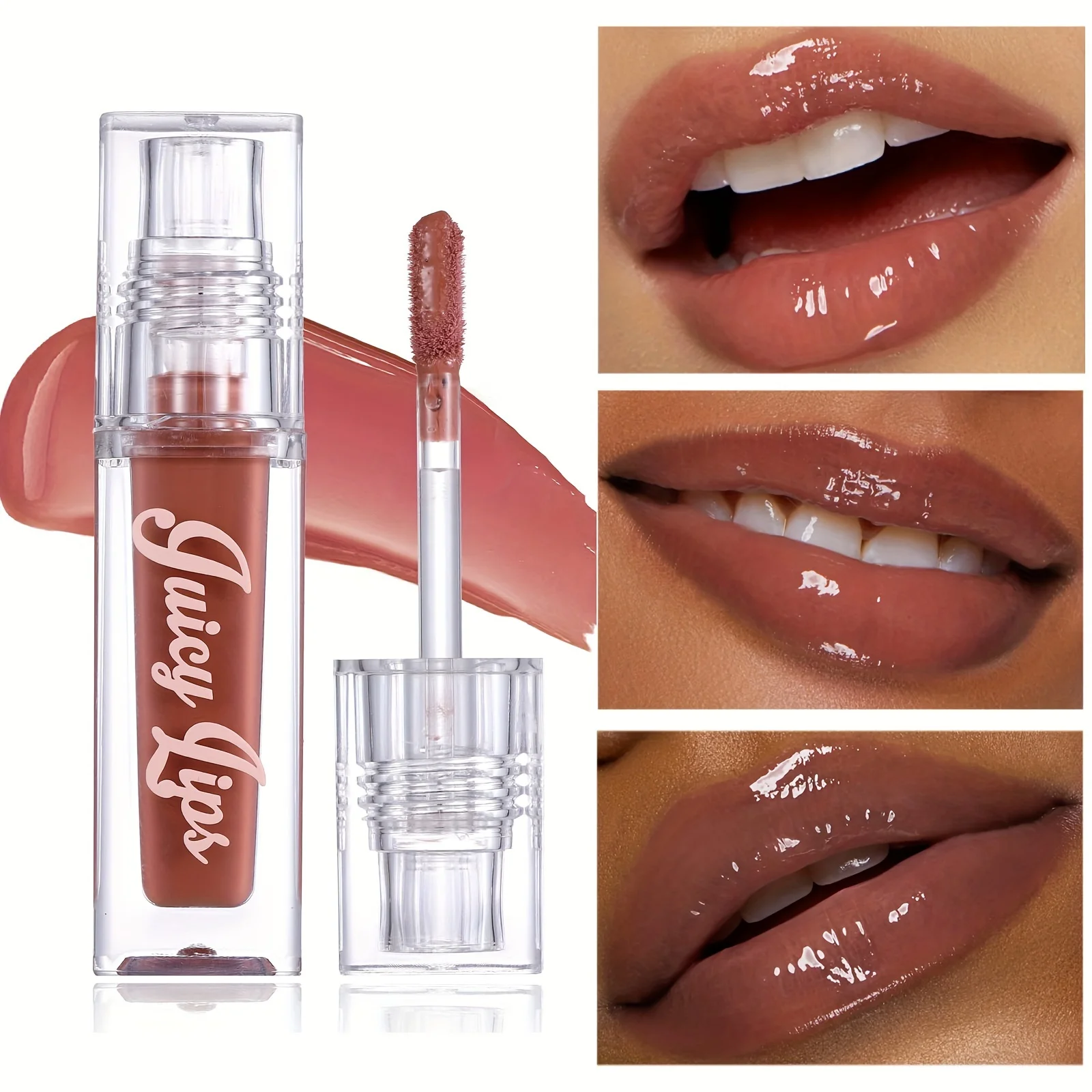 Hydrating Crystal Lip Oil - Plumping & Moisturizing Gloss with Tinted Shades for All Skin Types