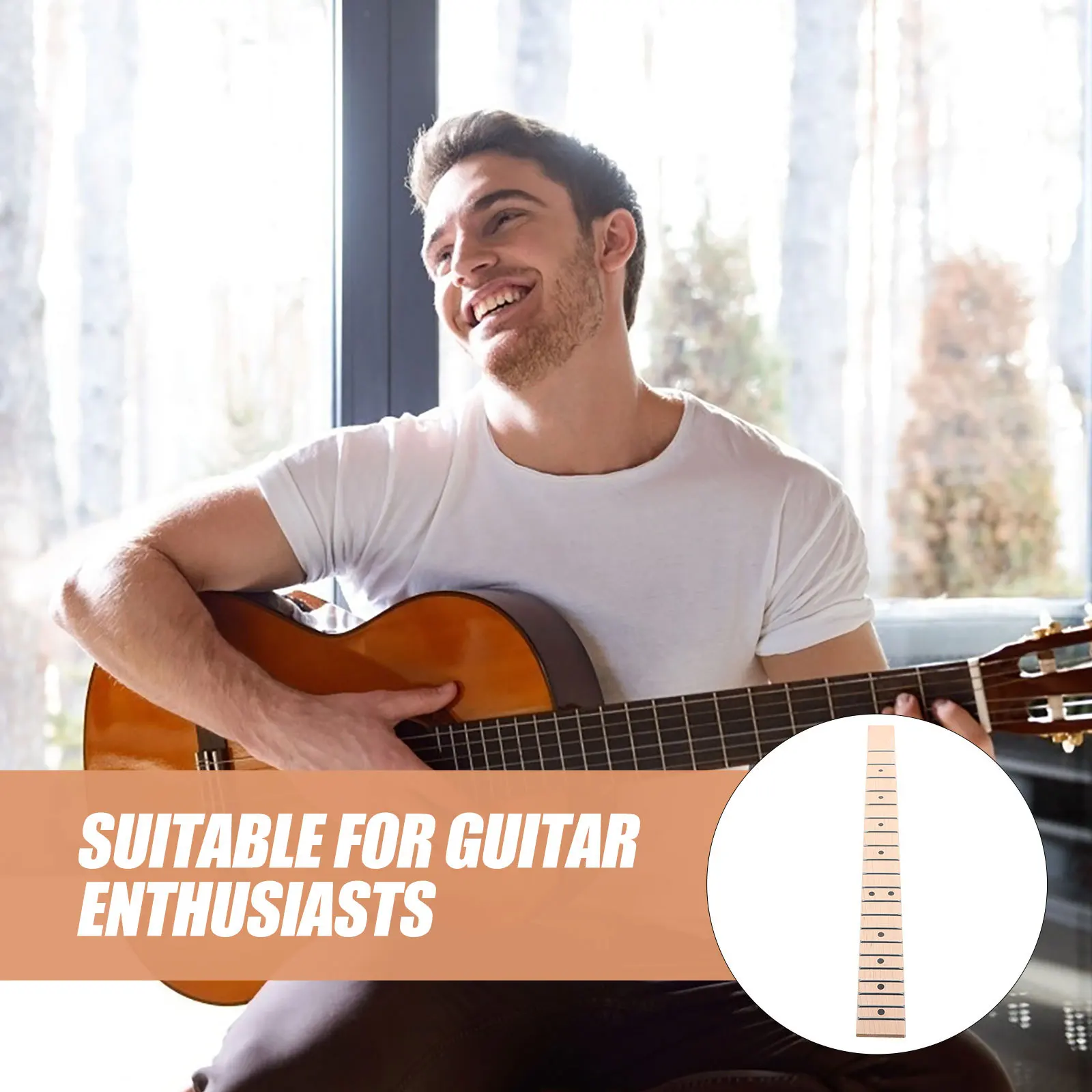 

Maple Fingerboard Electric Guitar Neck 21 Frets Wooden Replacement Sturdy Construction Resists Warping Ideal for DIY Guitar