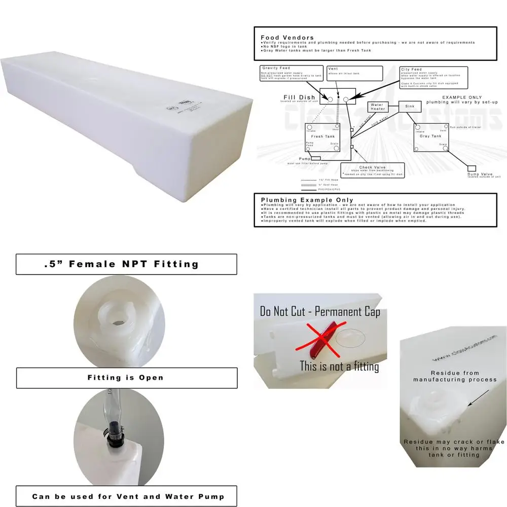 الفئة أ الجمارك |   UM-2000 |   One (1) UnderMount 20 جالون RV خزان المياه العذبة والرمادية امتياز RV