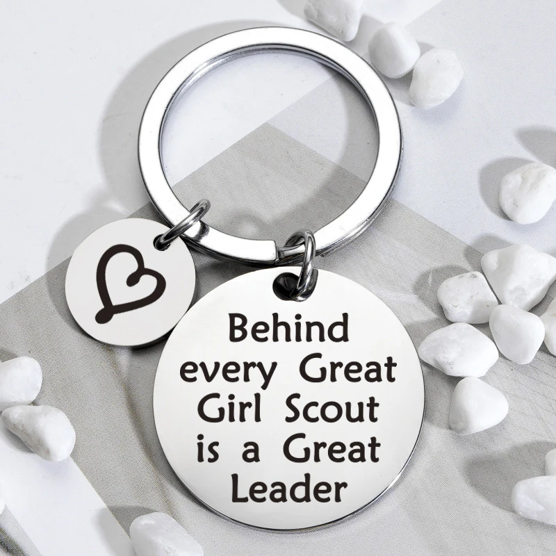 Girl Scout Behind Every Appreciation Gifts Great Girl Is A Great Leader Keychain Thank You Gift for Scout Leader Retirement