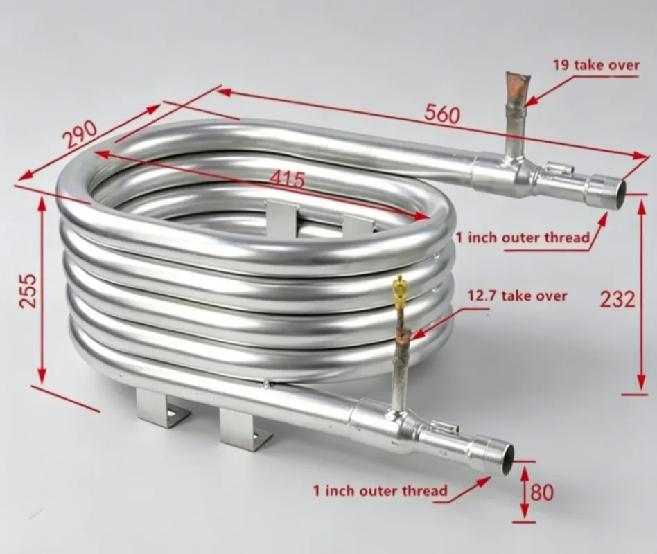 316 Stainless Steel Shell & Tube Heat Exchanger 5HP, Anti-Corrosion Condenser/Evaporator for Heat Pump System
