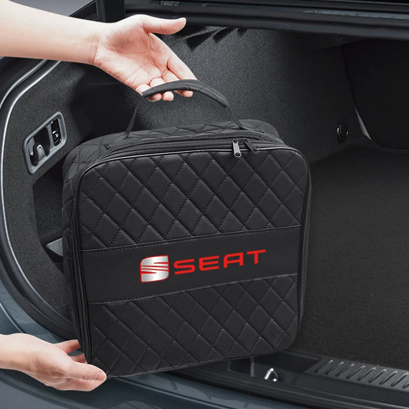 

Автомобильная сумка для хранения, кожаный органайзер, чехол для SEAT Ibiza 6l 6J Leon Sport Mk3 5F Ateca, автомобильный перезаряжаемый ящик для хранения пистолета, аксессуары