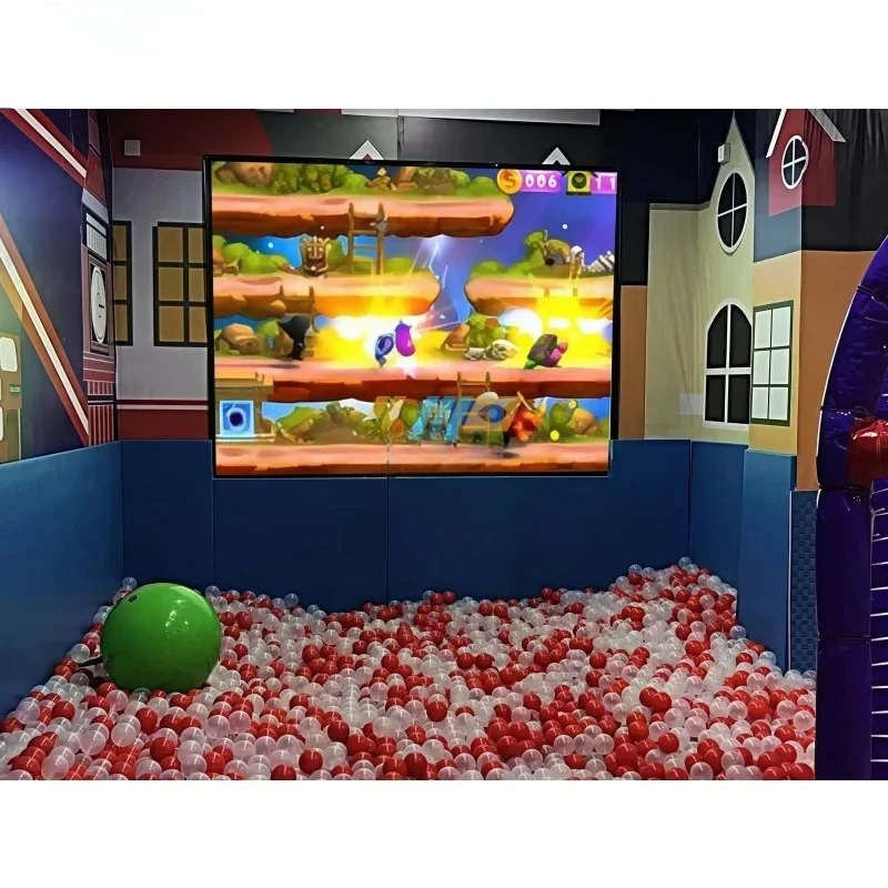 Wall-mounted All-in-one Smash Ball Wall Games Interactive With 85-inch Touch Screen Balls Smashing Interactive Game