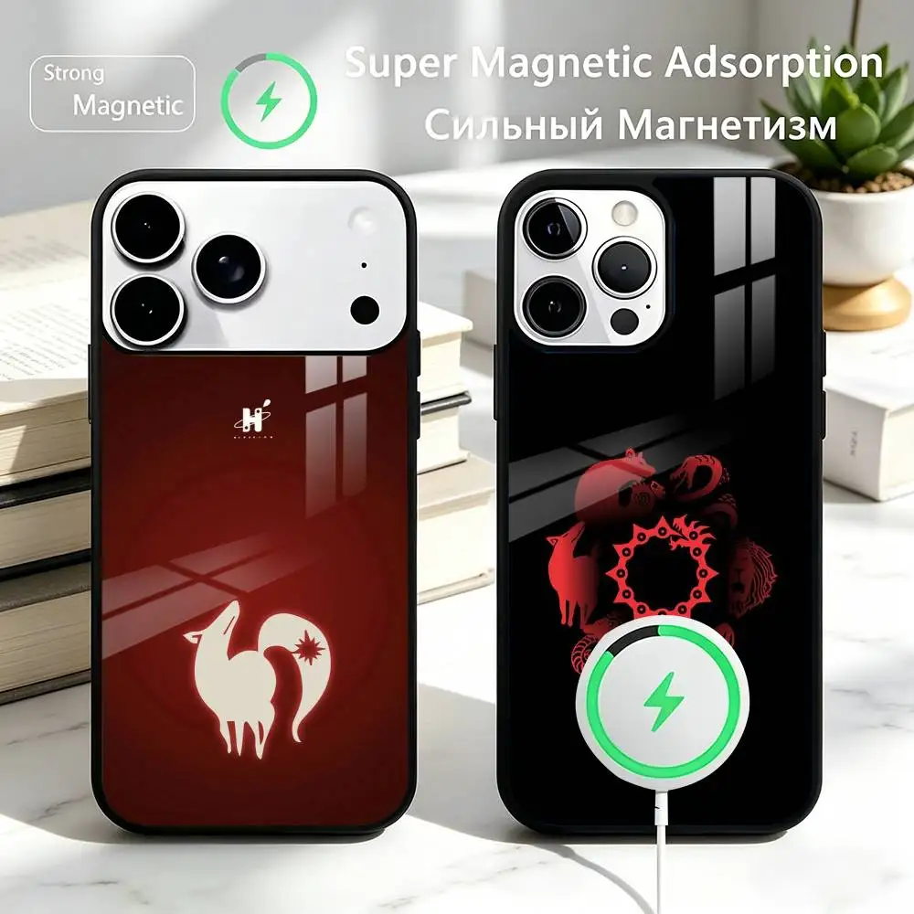 

LOGO Anime The Seven Deadly Sins Phone Case For iPhone17,16,15,14,13,12,11 Plus,Pro Compatible with magnetic wireless charging