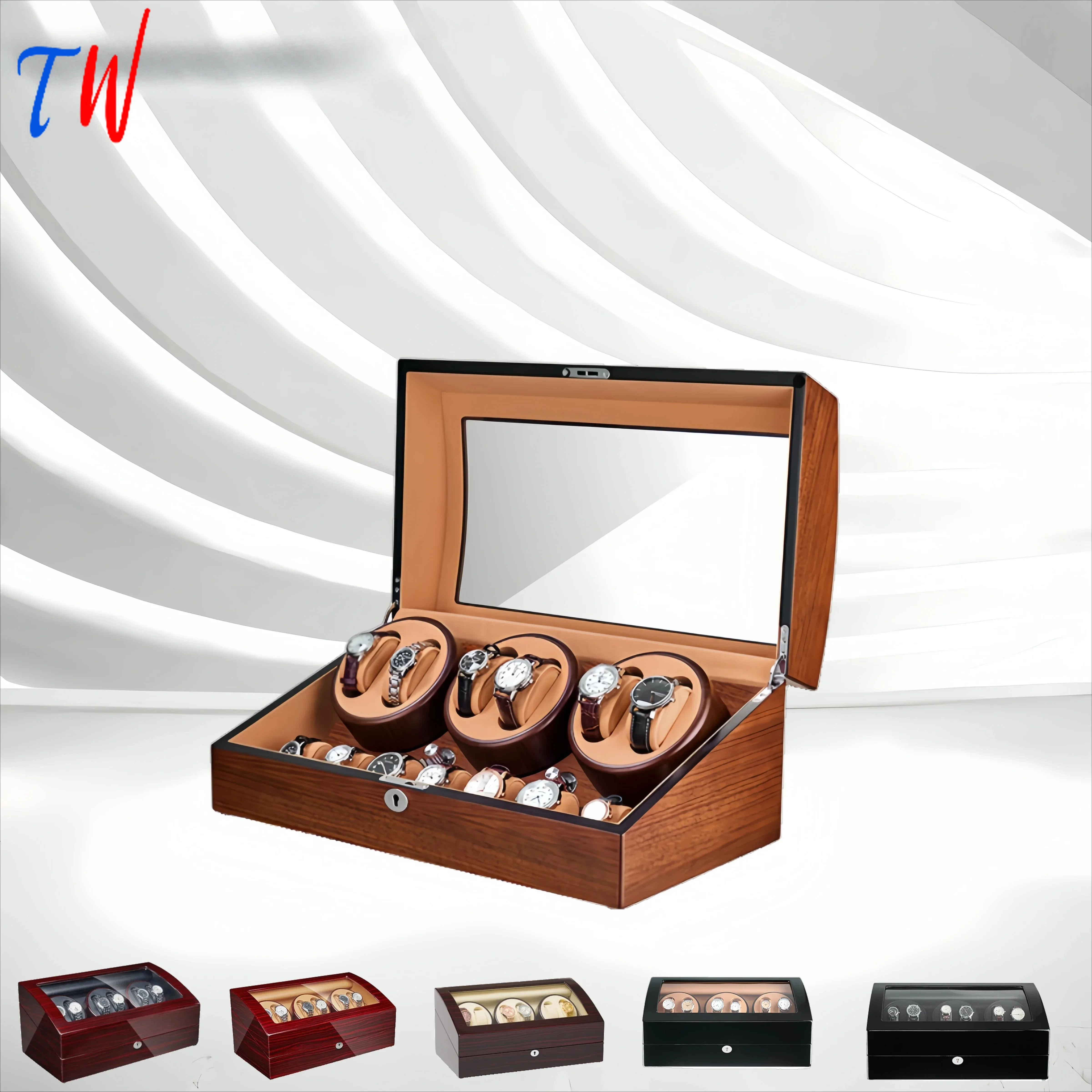 Classic Luxury Watchs Display Box Rotatable Watch Winders LED Lock Watch Case Box 7+6 WatchWinder Personalized Customized LOGO