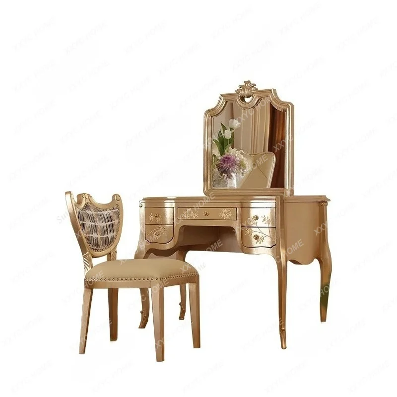 Mirror Storage Dressing Table Drawer Organizer Princess Makeup Dressers Bedroom Luxury Coiffeuse De Chambre Furniture Home