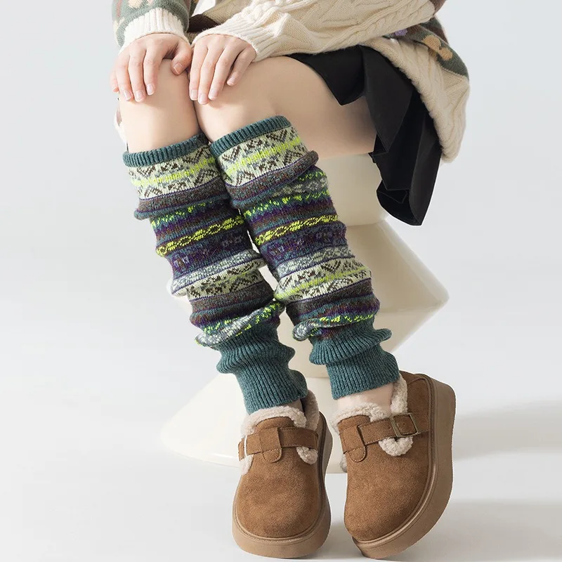 ถุงเท้าขากันหนาวสไตล์วินเทจสำหรับผู้หญิง ทำจากขนสัตว์ 35% ถุงเท้าข้อเท้าสำหรับฤดูหนาว ถักแบบยืดหยุ่น ให้ความอบอุ่น ถุงเท้าขากันหนาวแบบหนาสำหรับผู้หญิง 1 คู่