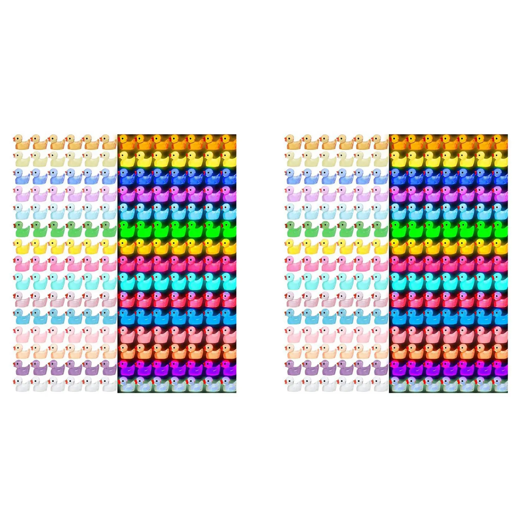 400 PCS Luminous Mini Resin Ducks Glow In The Dark Tiny Duck For Garden Christmas Birthday Party DIY Decoration Craft-AT64