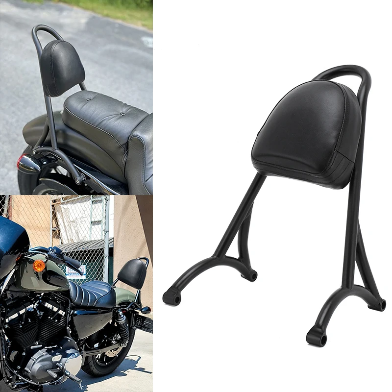 

Motorcycle Accessories Black Rear Passenger Sissy Bar Backrest Cushion Pad For Harley Sportster XL883 1200 X48 2004-2023