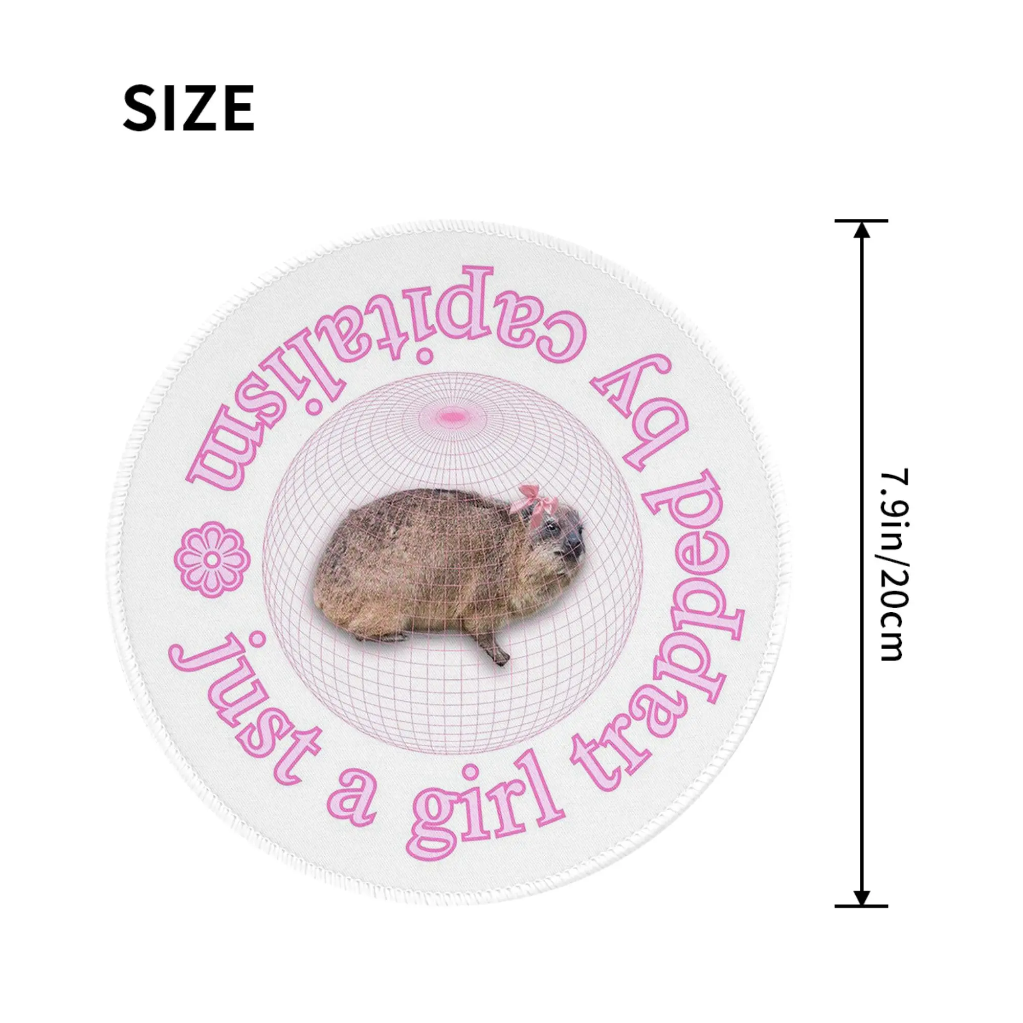 Rock Hyrax Just a Girl Trapped by Capitalism Coquette Mouse Pad Computer Keyboard Mouse Mat Gaming PC Laptop Desk Mat Table Mats