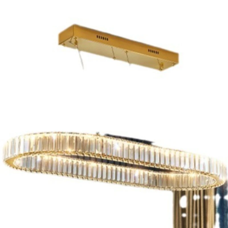 

Light luxury crystal chandelier, dining room light, modern simple dining table, bar counter long living room light