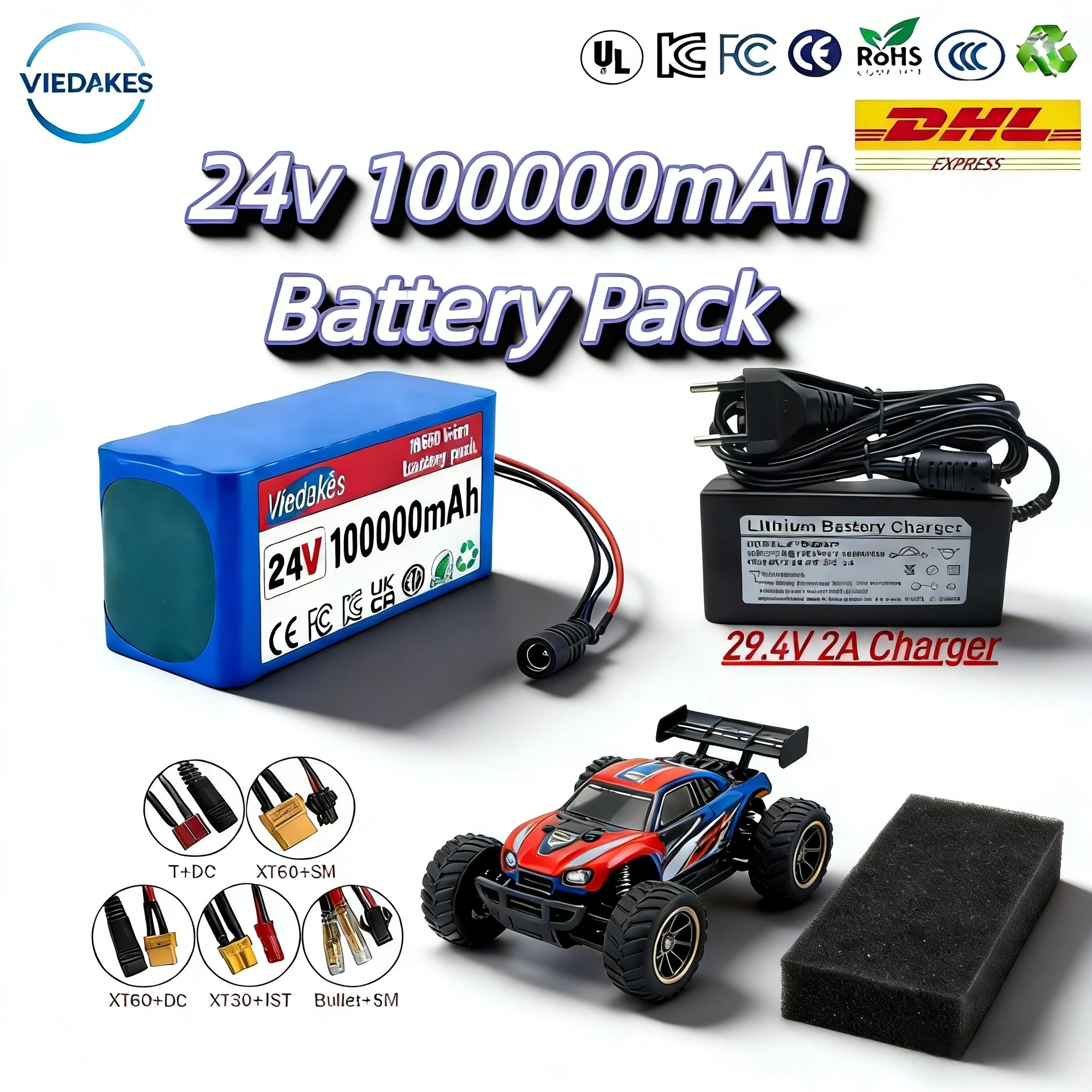 

Литий-ионный аккумуляторный блок 7S3P 29.4В 100Ач 18650 с BMS для электроскутера, инвалидной коляски, электромопеда