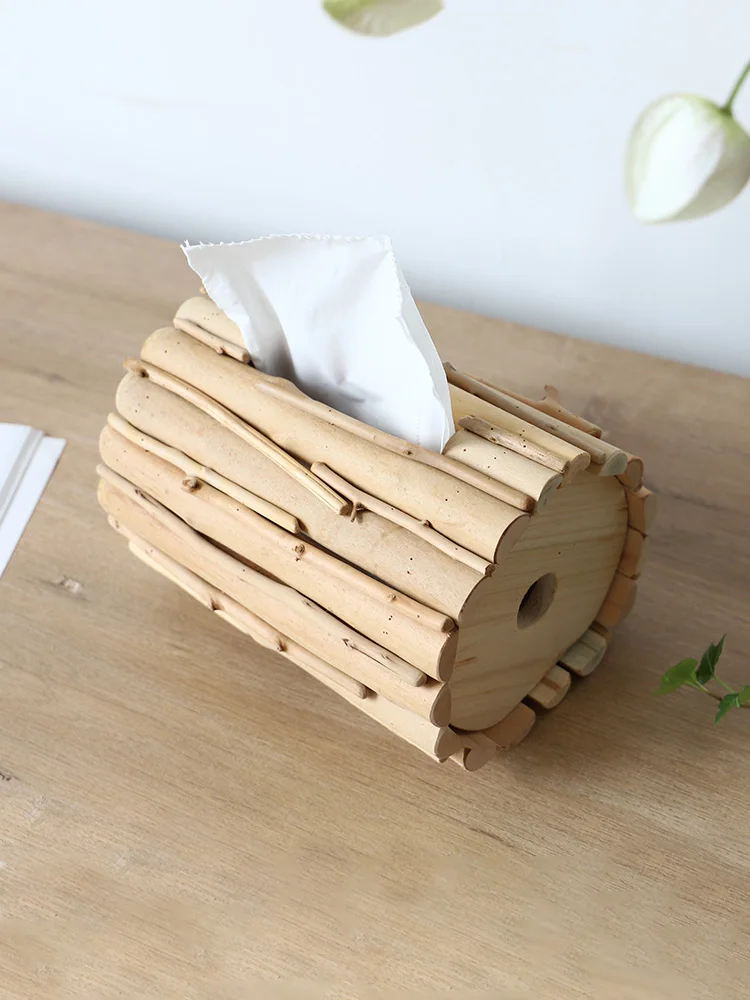

Home living room desktop log roll paper tube, bathroom creative paper box coffee table decoration