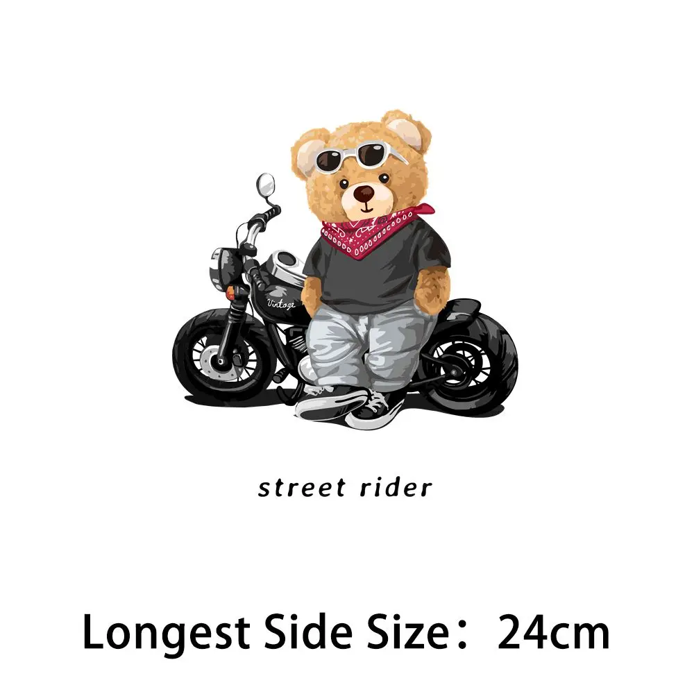 Cartoon Puppet Bear Pattern Heat Transfer Clothing Patch Iron On Transfer For Clothing t Shirt Ironing Stickers Applique