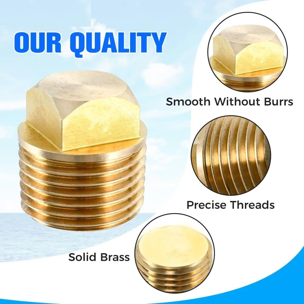 5pcs Solid Brass 1/2