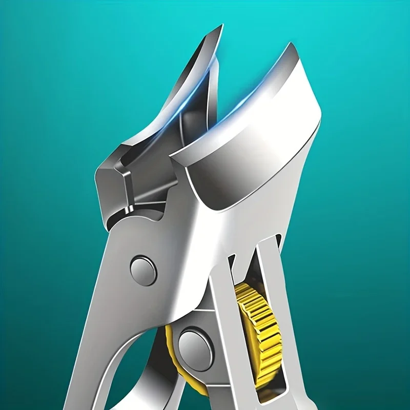 Stainless Steel Nail Clippers with Precision Slant Edge - Sharp, Durable for Thick & Ingrown Toenails, Splash-Proof Design