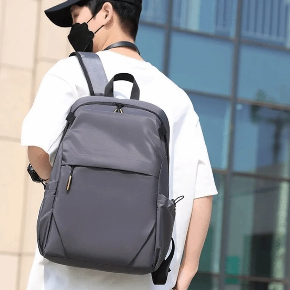 

Модный портативный мужской рюкзак большой емкости, сумка для ноутбука, студенческий рюкзак, легкий однотонный рюкзак из ткани Оксфорд, дорожный рюкзак