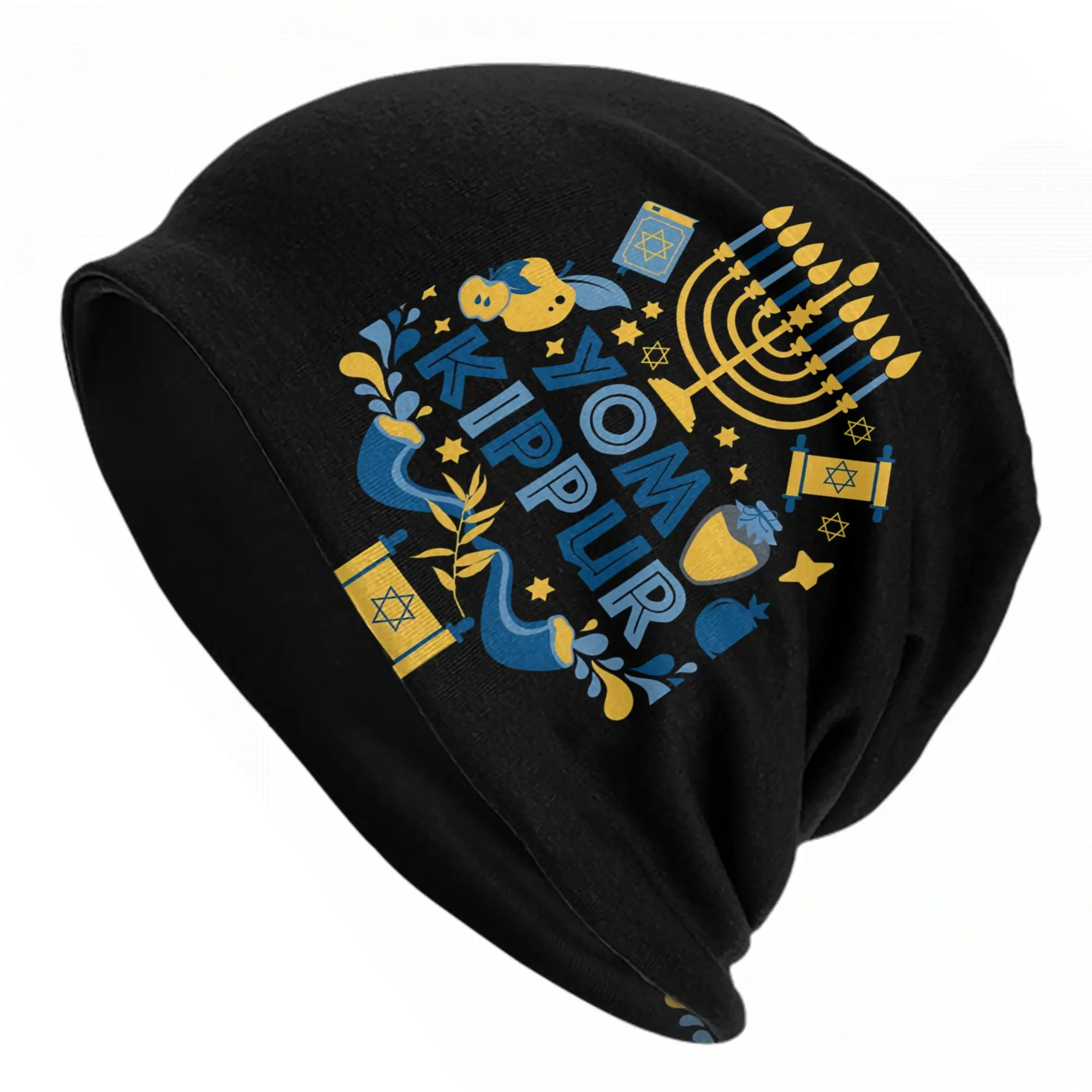 Hanukkah Yom Kippur Bonnet Hat Goth Outdoor  Skullies Beanies Hat Men's Women's Warm Dual-use Cap