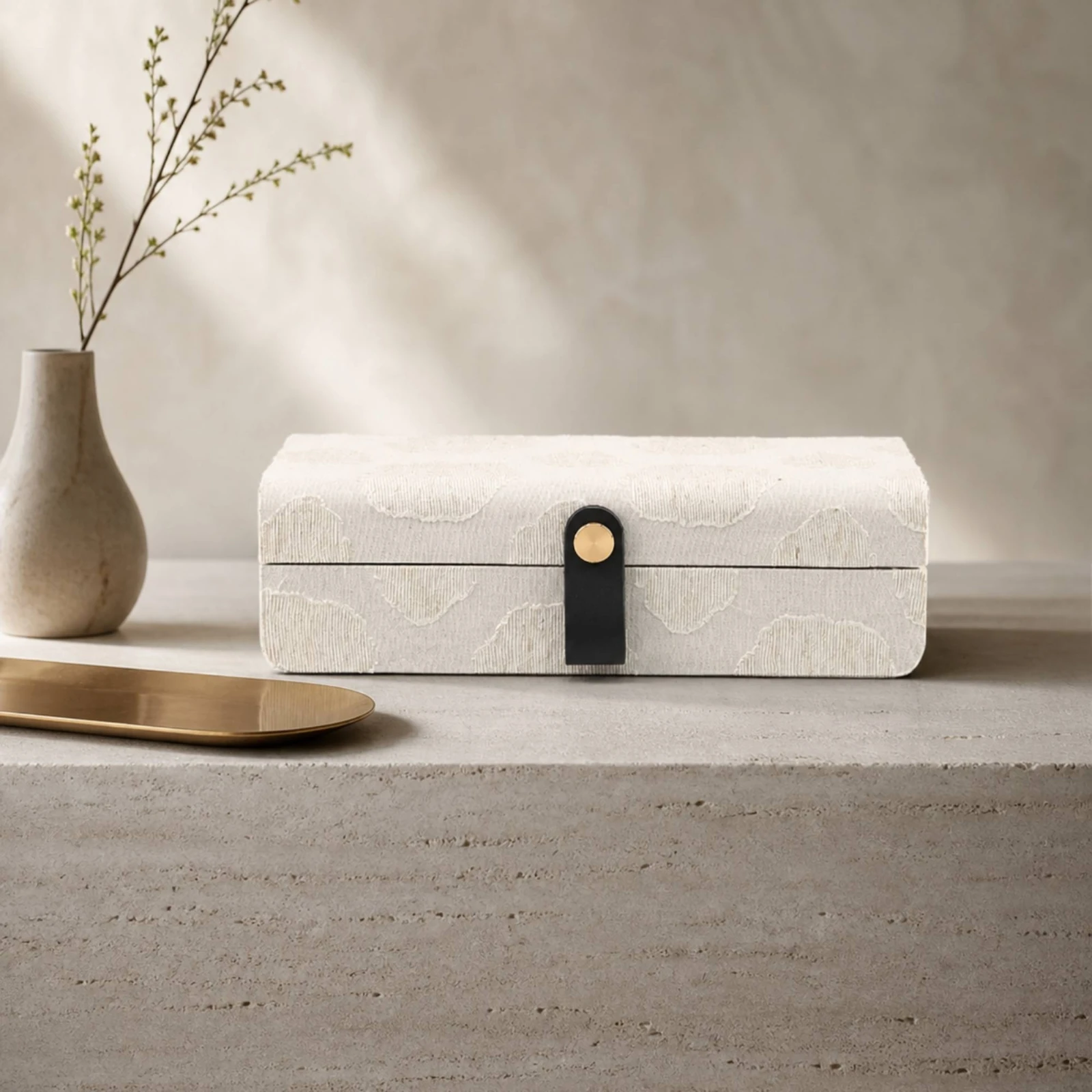 Jewelry Box with Clasp Compact Jewelry Box Small Easy to Organize for Dressing Table, Shelf