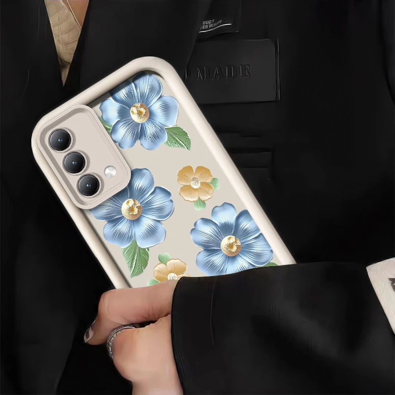 Etui na telefon z motywem kwiatów dla Infinix Tecno Camon 40 Pro 20 30 Pova 7 Spark 6 Go 2024 2023 2022 20C 10 Pro, miękkie, odporne na wstrząsy.