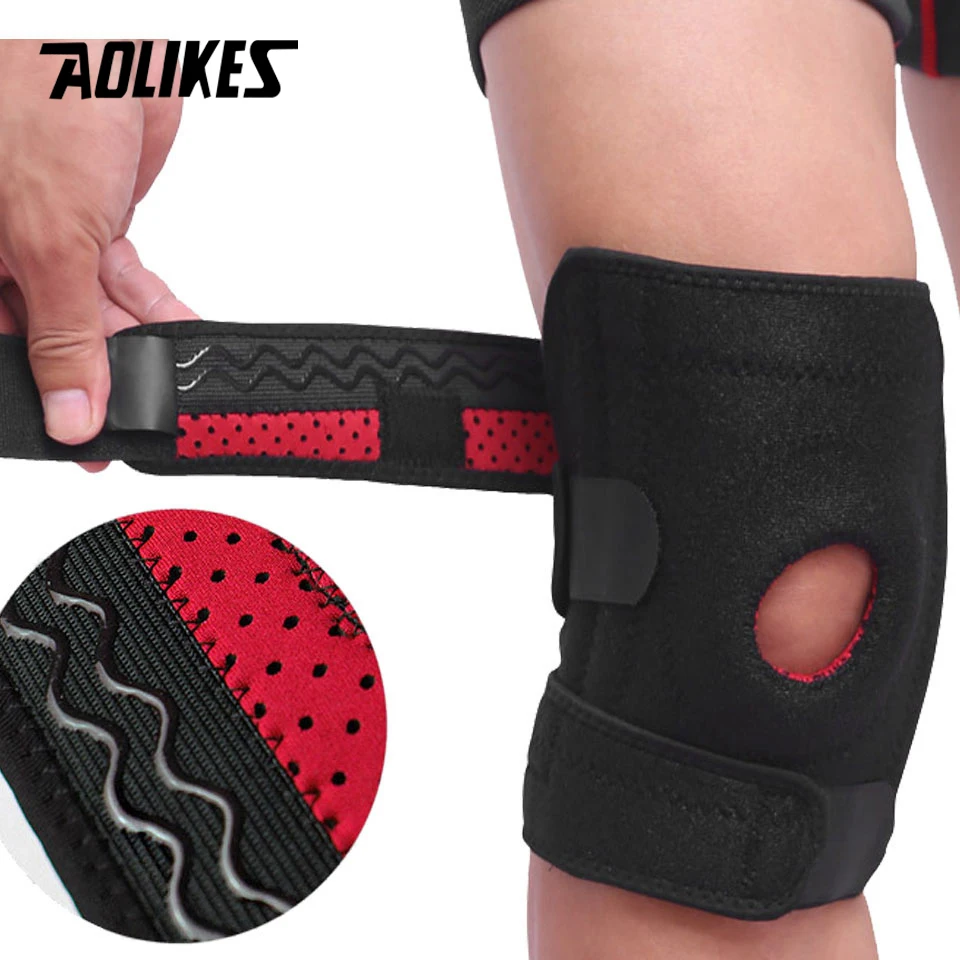 AOLIKES 1PCS Knee Brace Support Dual Stabilizers & Open Patella - Adjustable Breathable for ACL Meniscus Tear Injury Recovery