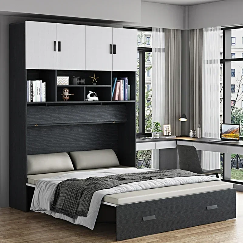 Bookshelf Combination Corner Bookcase Storage Rack Integrated Invisible Folding Study Furniture Set Bookcase Desk