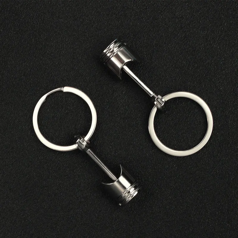 

50Pcs Fashionable Keychain Internal Combustion Auto Engine Piston Polished Car Pendant Metal Keyfob Key Ring Gift for Men Boy