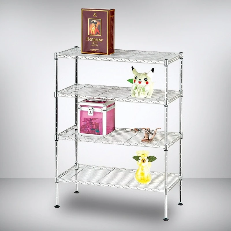 

Office supplies finishing chrome rack floor type multi-layer multi-functional four-layer light shelf storage rack