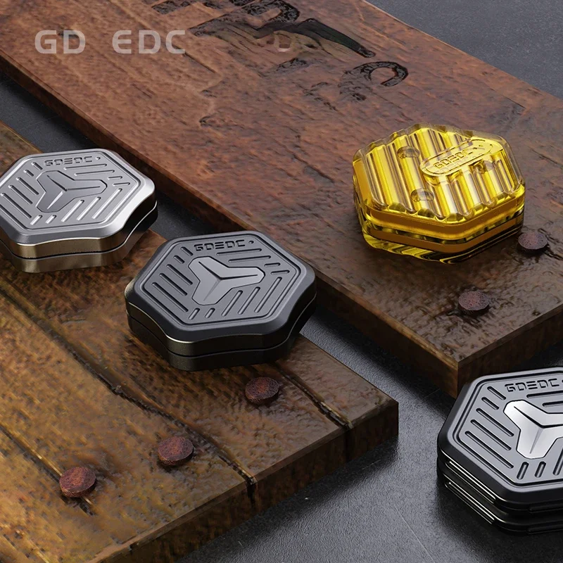 GDEDC Gladiator Spin Push Fidget Metal Ujung Jari EDC Slider Dorong Logam Tanpa Batas Mainan