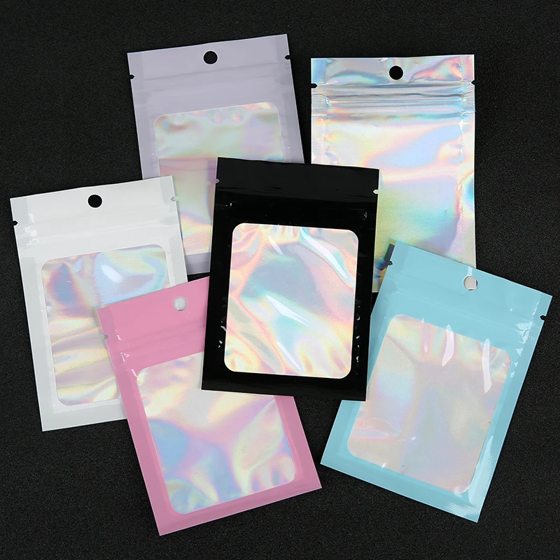 50 قطعة الملونة قوية زيبلوك الحقيبة البلاستيكية الذاتي ختم الكيس البريدي سستة قفل أكياس أساور قلادة خاتم تغليف المجوهرات #3