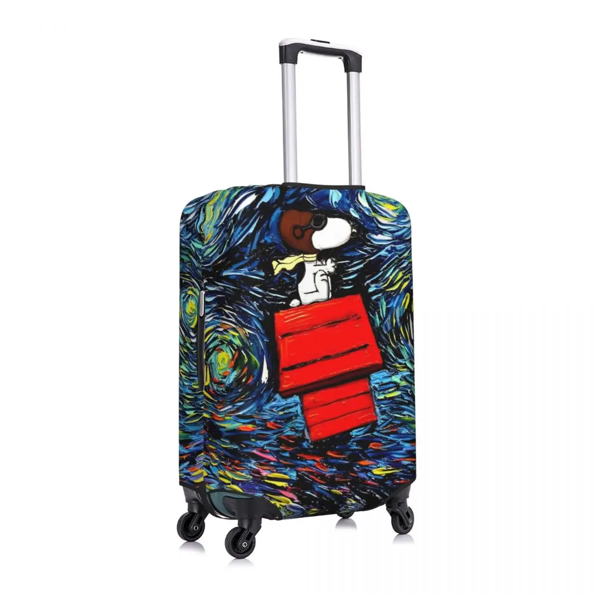 Snoopy Starry Night Pop Art Painting Suitcase Cover Business Protection Holiday Useful Luggage Case