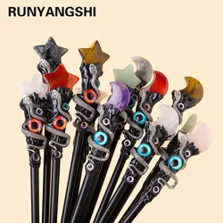 1pc Crystal Agathos Wands Pagan Wizard Natural Raw Stones Quartz Power Mineral Witchcraft Wicca Altar Pendulum Home Decoration