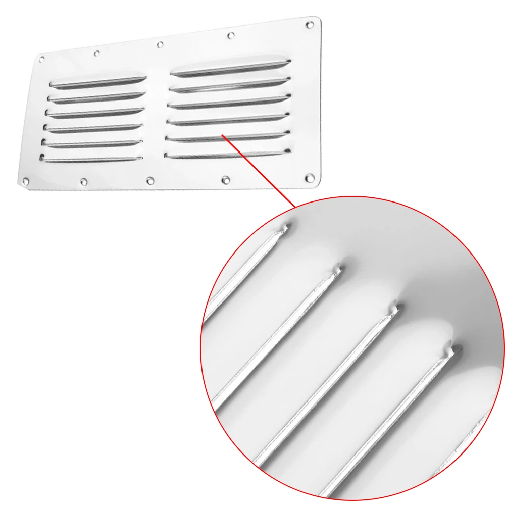 316 Stainless Steel Air Vent Grille Wall Ducting Cover Ventilation Louvred 230*115mm for Marine Yachts Boats RVs Caravans