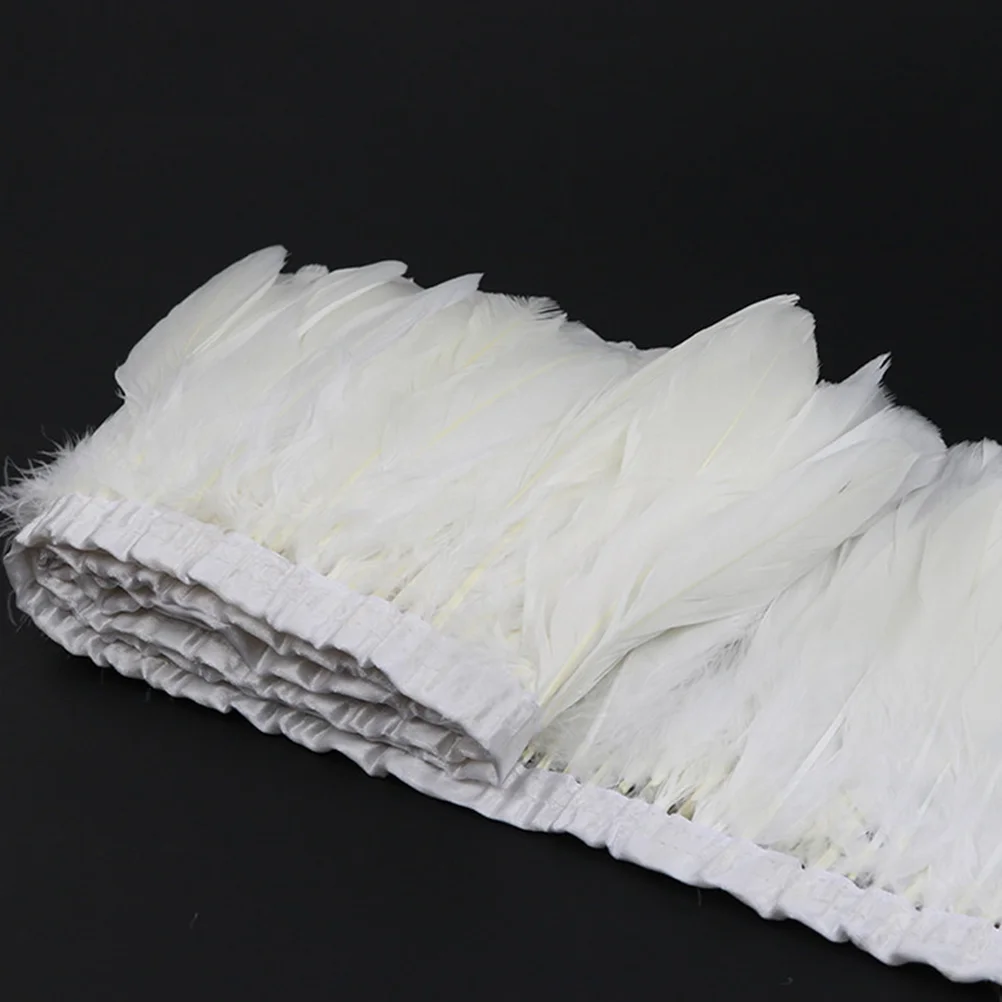 1PC 2m Natural Goose Fringe Trim for DIY Craft Hat Decoration White goose natural trim