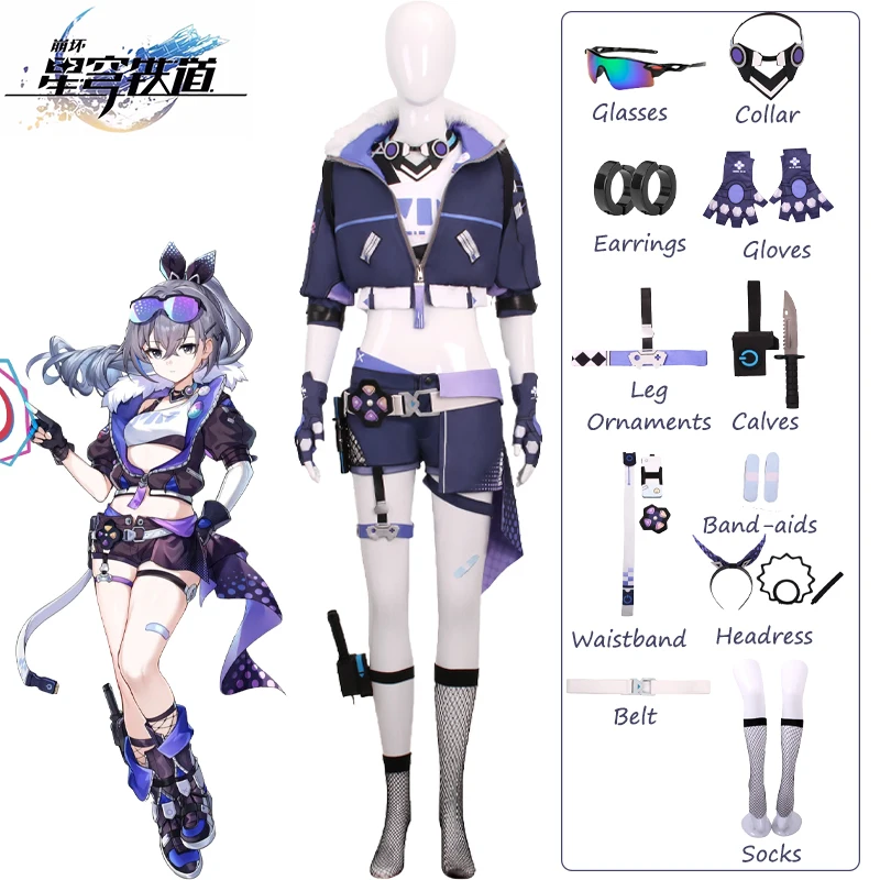 

1-Pc Uniform Anime Cosplay Set - for Comic Con, Festivals, Theme Parties, Stage Performances & Carnivals,JSilver Wolf