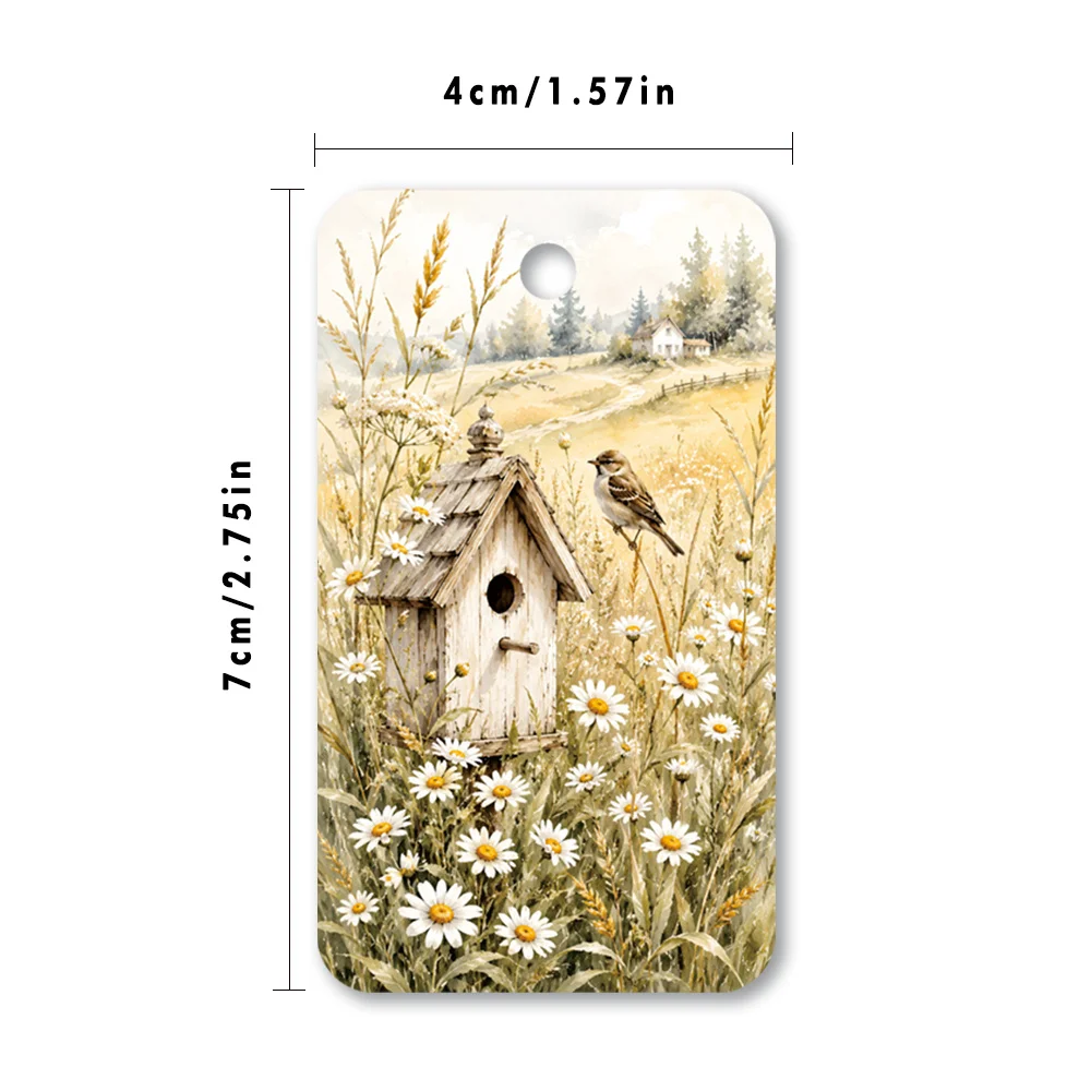 40pcs, Gift Tags, Watercolor Spring Country Floral , Hanging Paper Labels for Gift Wrapping, Holiday Party Decor with String
