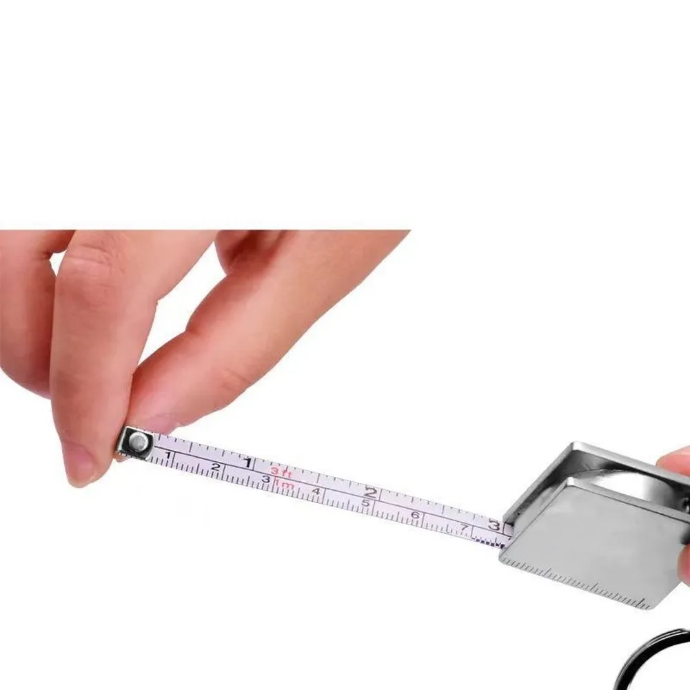 Keychain-Mounted Zinc Alloy Tape Measure 47.24 Inches with Clear Dual Scale Markings for Reliable Field Measurements