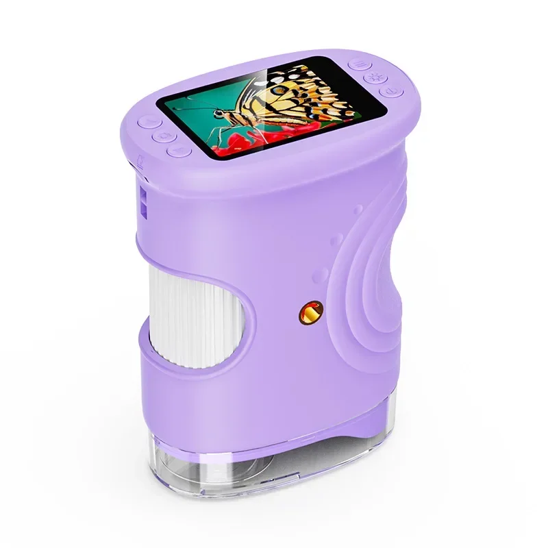 Children's handheld digital microscope 2 inch screen high definition portable magnifying glass teaching