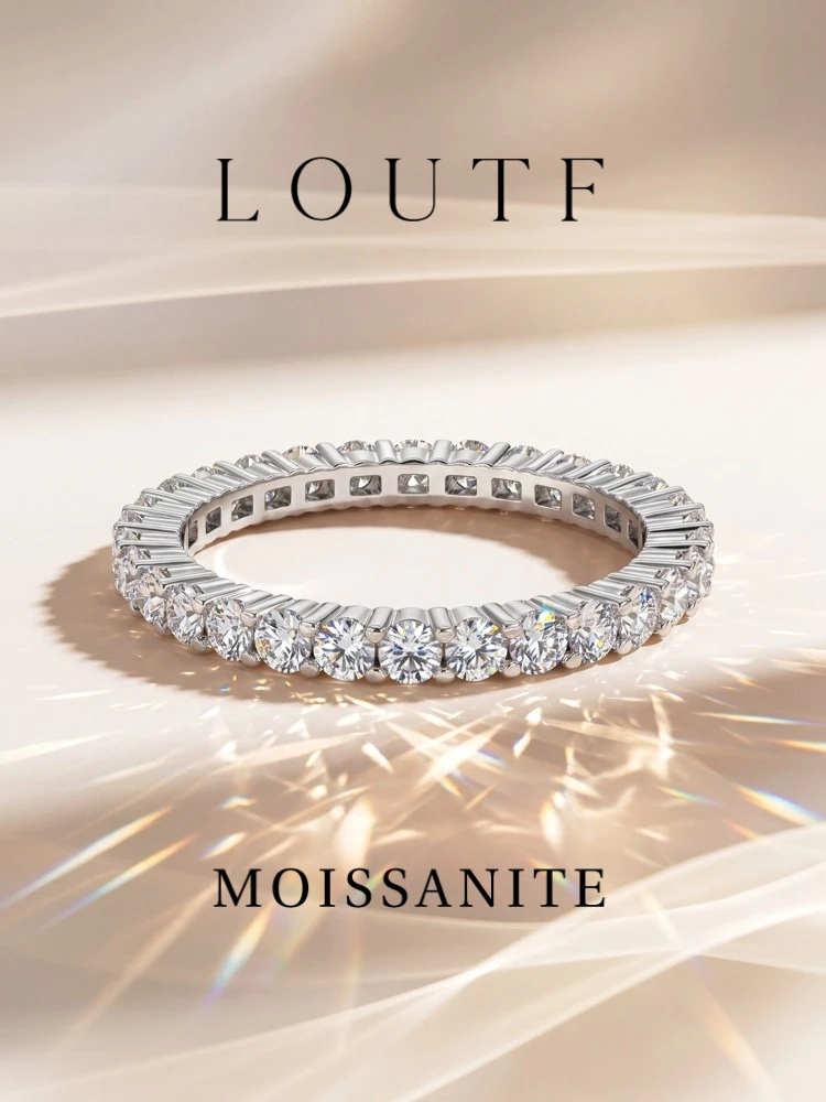 Glänzende Echte Runde Moissanit-Diamantringe für Damen Verlobung Jubiläum 925 Silberbeschichteter Schmuck – Detail 1