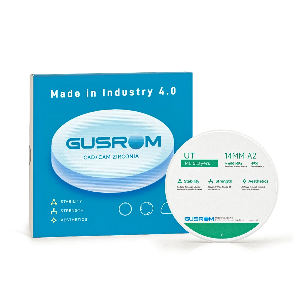 GUSROM UT ML متعدد الطبقات زركونيا كتلة 98 مللي متر عالية شفافة الأسنان زركونيا القرص ل CAD/CAM استعادة قشرة التاج الأمامية #6