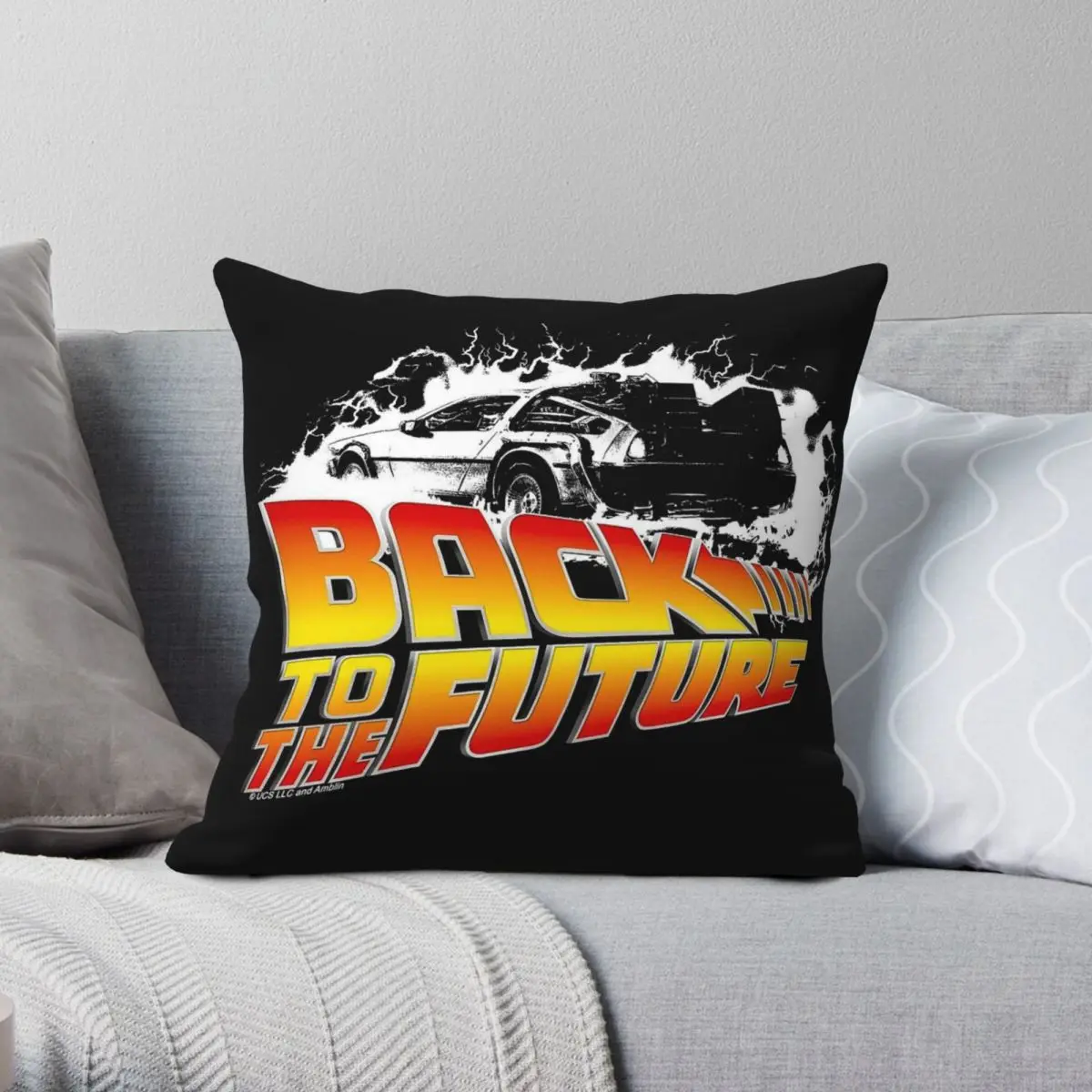 

Back To The Future Delorean Pillowcase Polyester Linen Velvet Printed Zip Decor Throw Pillow Case Sofa Seater Cushion Case