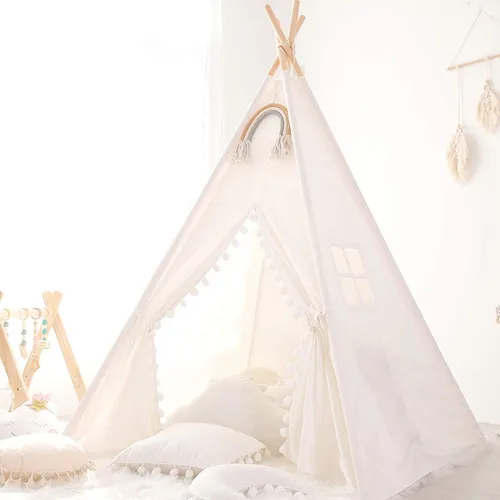 어린이를위한 1.35m 텐트 어린이를위한 놀이 집 Wigwam 휴대용 어린이 Tipi 텐트 Teepee Tipi Infantil 어린이 텐트 소녀 놀이 방 