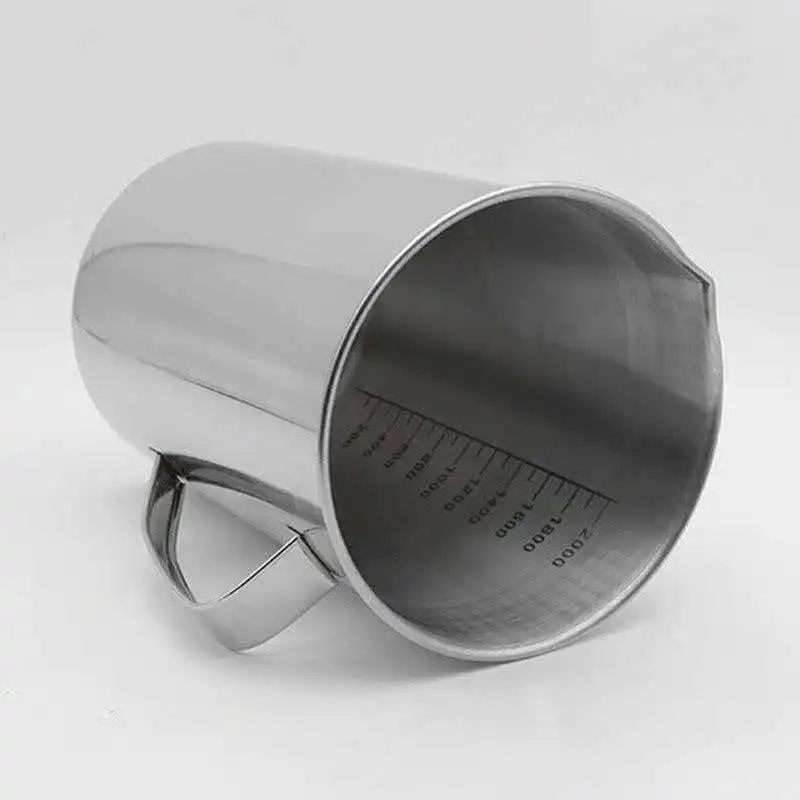 304 stainless steel measuring cups 500ml 1000ml 2000ml with graduations, laboratory beakers with handles