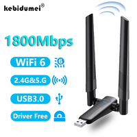 1800Mbps WiFi 6 USB3.0 Adapter Dual Band 2.4G 5GHz Wi-fi Dongle Wireless 802.11ax Network Card High Gain Antenna For Windows