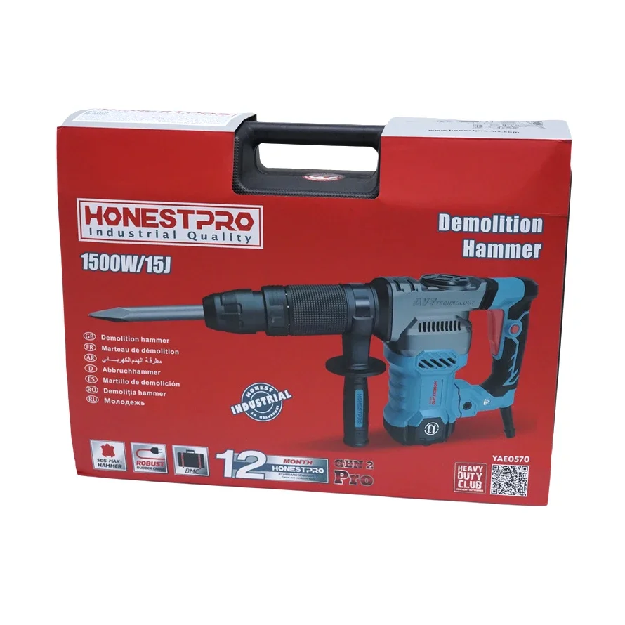 High-Power Power Pick Hammer Drills Custom 50Hz 230V 1500W 42mm Electric Demolition Hammer