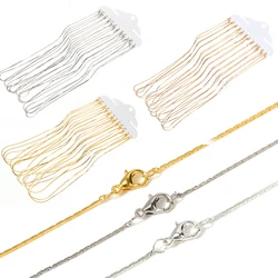 12pcs Gold Color/Silver Color/KC Color 40cm Metal Link Chain With Lobster Clasp for Jewelry Making DIY Necklace Bracelet Chains