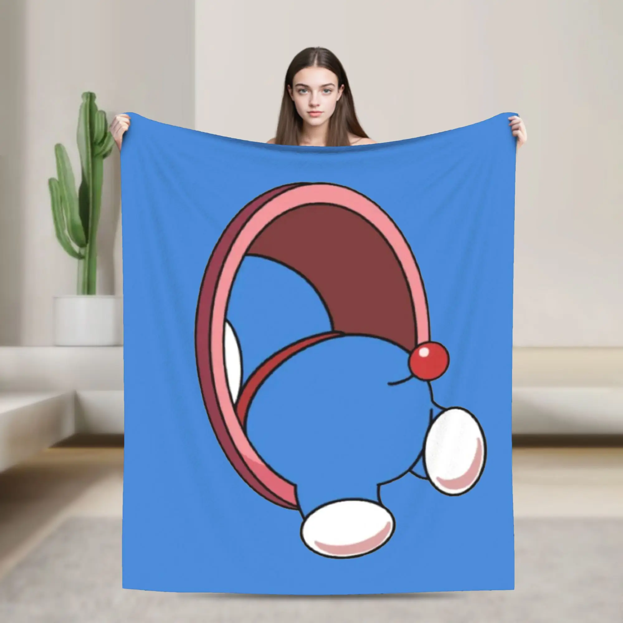 D-Doraemons Anime Cat Blankets Fleece Spring/Autumn  Breathable Ultra-Soft Throw Blankets for Bed Travel Plush Thin Quilt